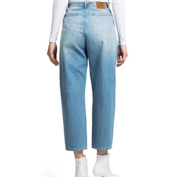 PRPS Women's Tapered Crop Jeans Seamed Denim Gaucho Pants In Light Wash Size 31 - Picture 15 of 16